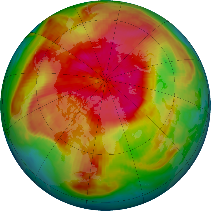 Arctic ozone map for 26 March 1985